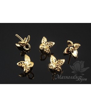 ШАПОЧКА для бусин "Флора", позолота 14 карат