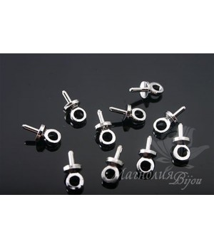 ШАПОЧКА для бусин "Рin", родиевое покрытие