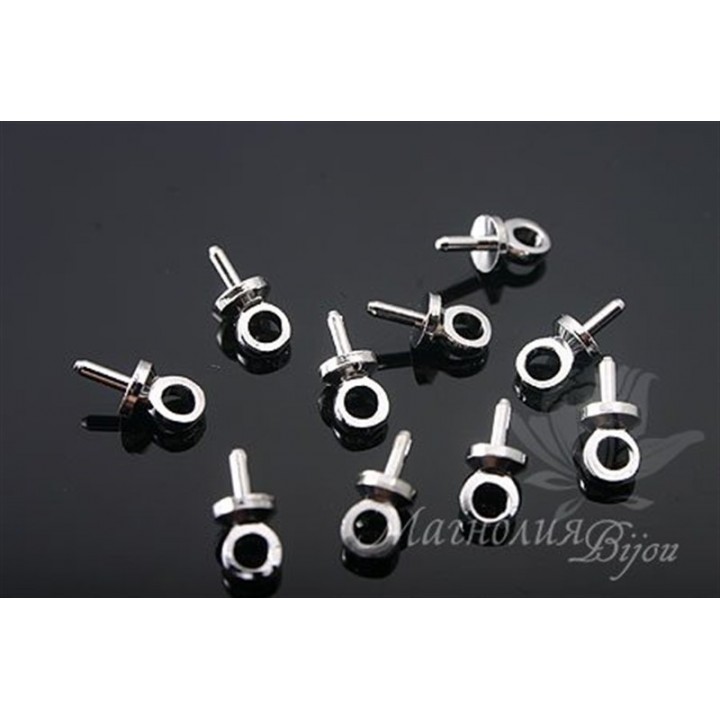 ШАПОЧКА для бусин "Рin", родиевое покрытие