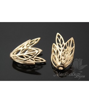 ШАПОЧКА для бусин(бриолетов) "Fairy", позолота 14 карат