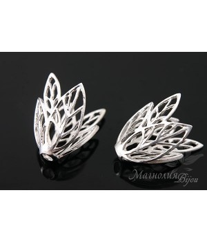 ШАПОЧКА для бусин(бриолетов) "Fairy", родиевое покрытие