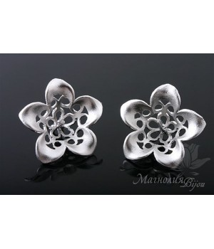 ШАПОЧКА для бусин "Колокольчик", родиевое покрытие