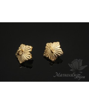 ШАПОЧКА для бусин "Пентагон", позолота 14 карат