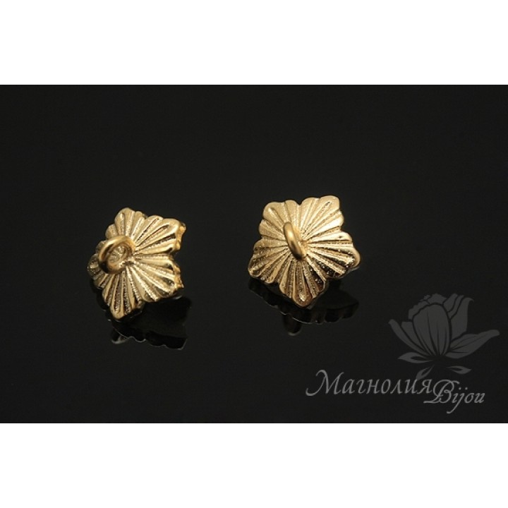 ШАПОЧКА для бусин "Пентагон", позолота 14 карат