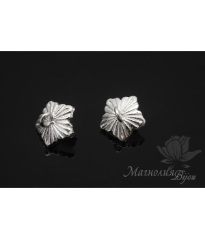 ШАПОЧКА для бусин "Пентагон", родиевое покрытие