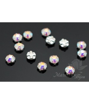 Chaton Rose Montees 4мм(SS16), crystal AB silver
