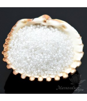 Бисер Delica DB066 Lined White AB, 5 грамм