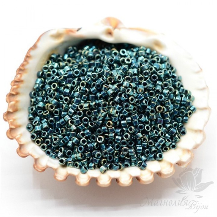 Бисер Delica DB1006 Metallic Blue-green/Gold Iris, 5 грамм
