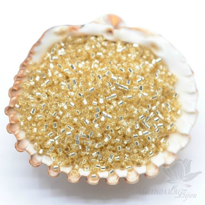 Бисер Delica DB1212 Silver Line Crystal Ivory, 5 грамм