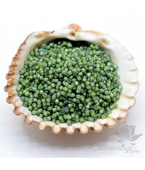 Бисер Delica DB1786 White Lined Light Green AB, 5 грамм