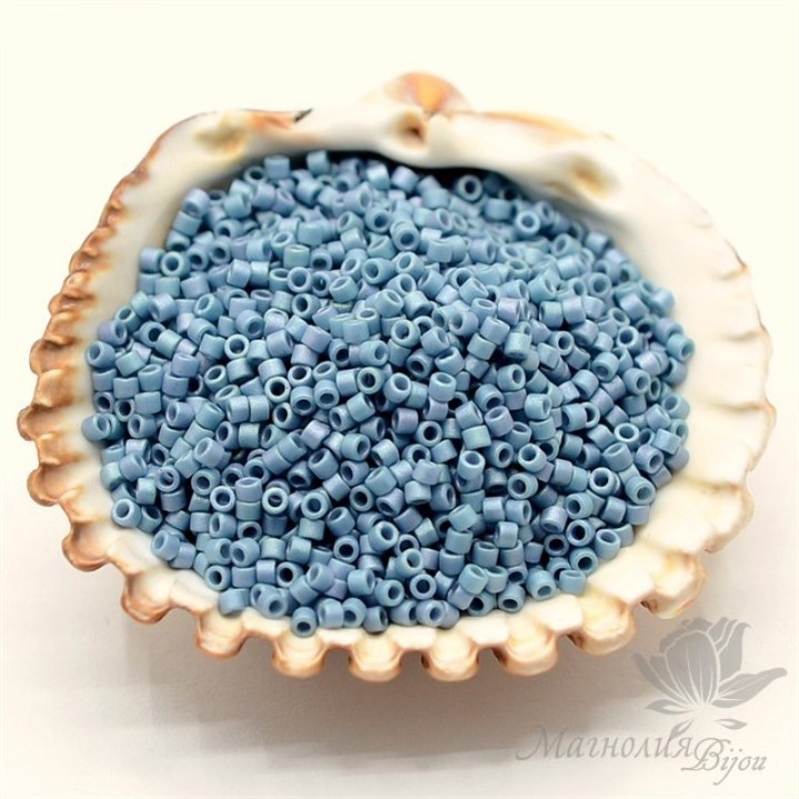 Бисер Delica DB376 Matte Met. Lt. Grey/Blue, 5 грамм