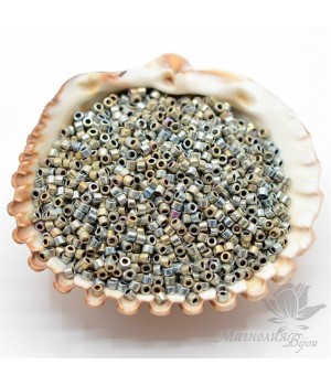 Бисер Delica DB546 Palladium Silver Gold Iris, 5 грамм