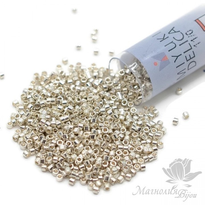 Бисер Delica DB035-TB Galvanized Silver, туба 7.2 грамма