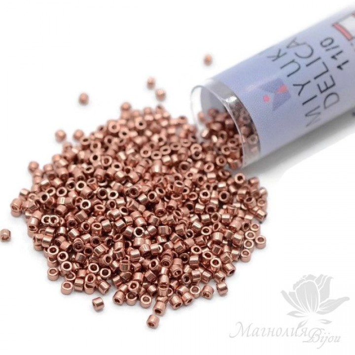Бисер Delica DB040 Bright Copper Plated, туба 7.2 грамма