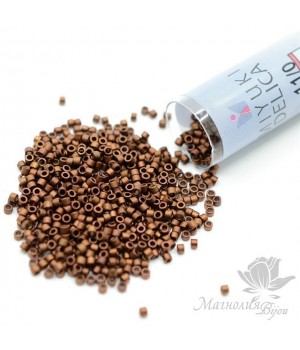 Бисер Delica DB1051 Matte Bronze/Gold Iris, туба 7.2 грамма