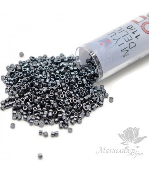 Бисер Delica DB453 Dark Gunmetal, туба 7.2 грамма