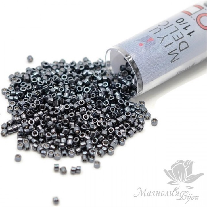Бисер Delica DB453 Dark Gunmetal, туба 7.2 грамма