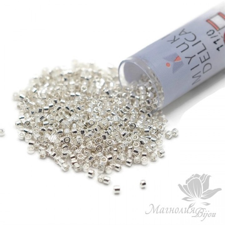 Бисер Delica DB551 Sterling Silver Plate, туба 7.2 грамма