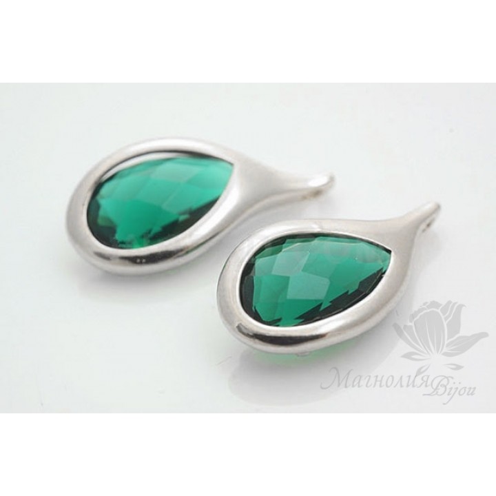 ПОДВЕСКА "Emerald Dew", родиевое покрытие