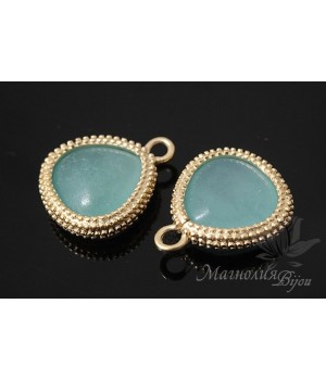 ПОДВЕСКА «Амазонит Stones», позолота 14 карат