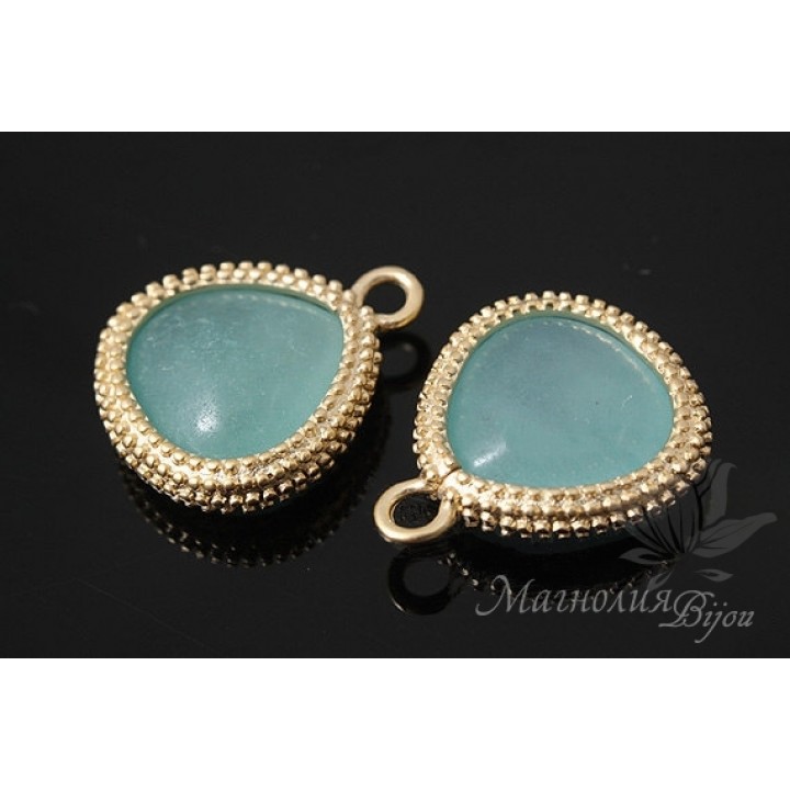ПОДВЕСКА «Амазонит Stones», позолота 14 карат
