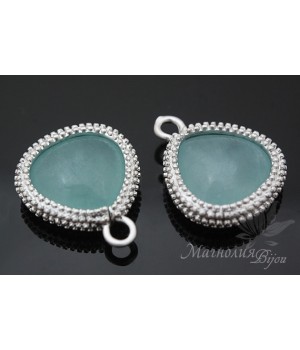 ПОДВЕСКА «Амазонит Stone», родиевое покрытие