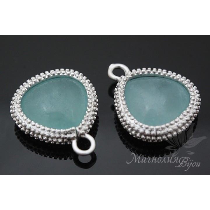 ПОДВЕСКА «Амазонит Stone», родиевое покрытие