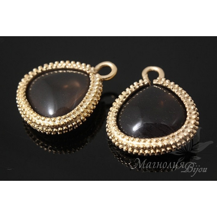ПОДВЕСКА «Дымчатый кварц Stones», позолота 14 карат