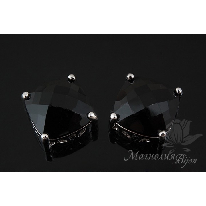 ПОДВЕСКА "Black Cube", родиевое покрытие