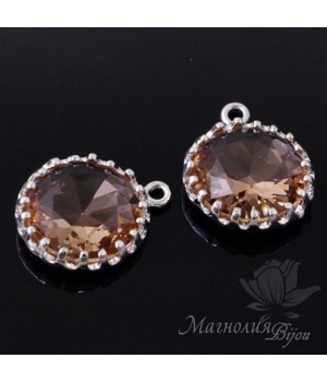 ПОДВЕСКА "Diamond Beige", родиевое покрытие