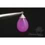 ПОДВЕСКА-КАПЛЯ "Нефрит окрашенный, розовый", родиевое покрытие