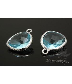 ПОДВЕСКА "Aqua elegant", родиевое покрытие