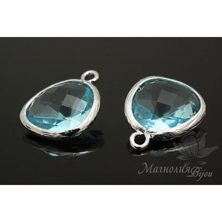 ПОДВЕСКА "Aqua elegant", родиевое покрытие