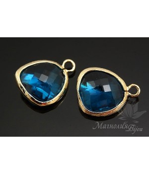 ПОДВЕСКА "Capri blue elegant", позолота 14 карат