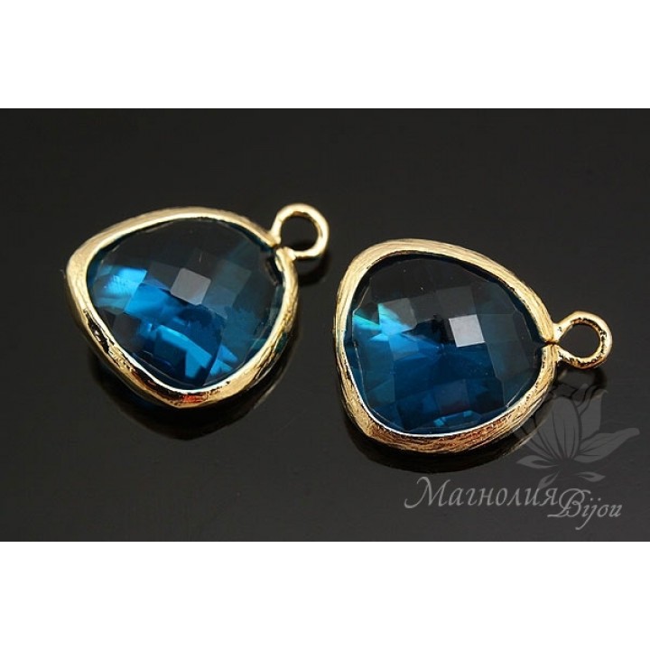 ПОДВЕСКА "Capri blue elegant", позолота 14 карат