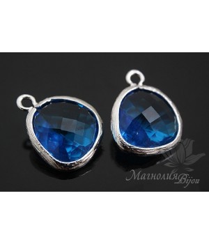 ПОДВЕСКА "Capri blue elegant", родиевое покрытие