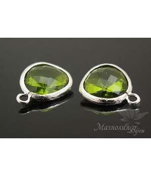 ПОДВЕСКА "Peridot elegant", родиевое покрытие
