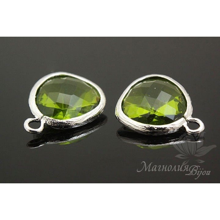 ПОДВЕСКА "Peridot elegant", родиевое покрытие