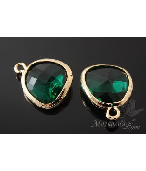 ПОДВЕСКА "Emerald elegant", позолота 14 карат