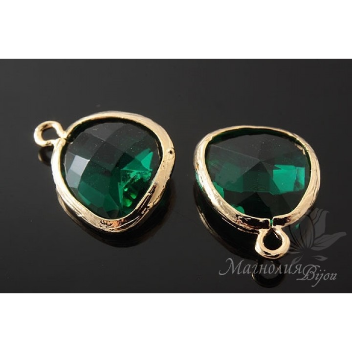 ПОДВЕСКА "Emerald elegant", позолота 14 карат