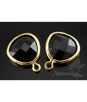 ПОДВЕСКА "Black elegant", позолота 14 карат