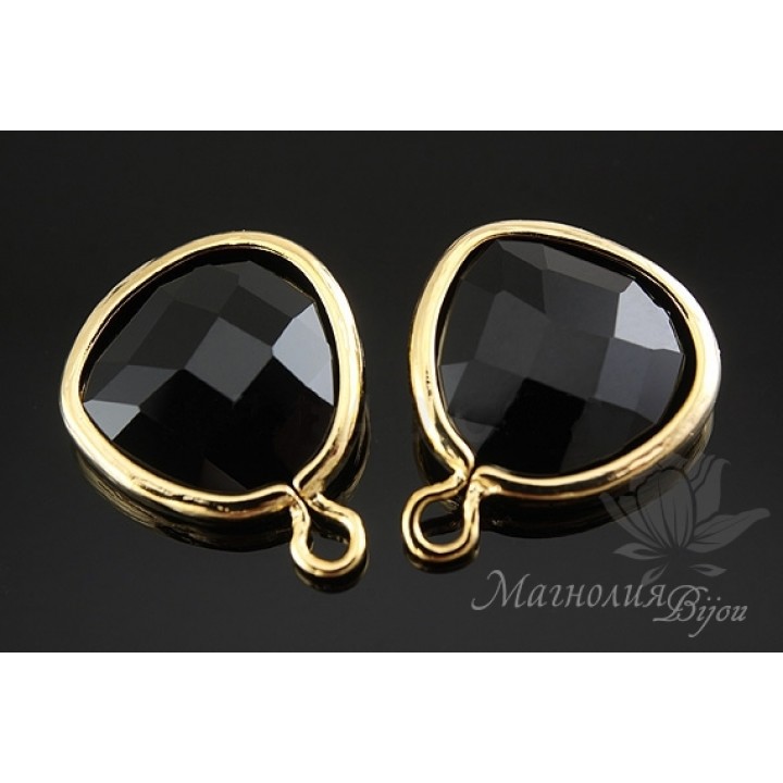 ПОДВЕСКА "Black elegant", позолота 14 карат