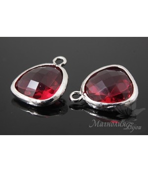 ПОДВЕСКА "Ruby elegant", родиевое покрытие