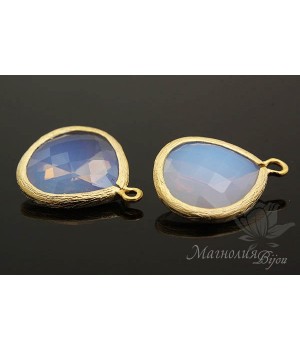 ПОДВЕСКА "Pink Opal Teardrop", позолота 14 карат