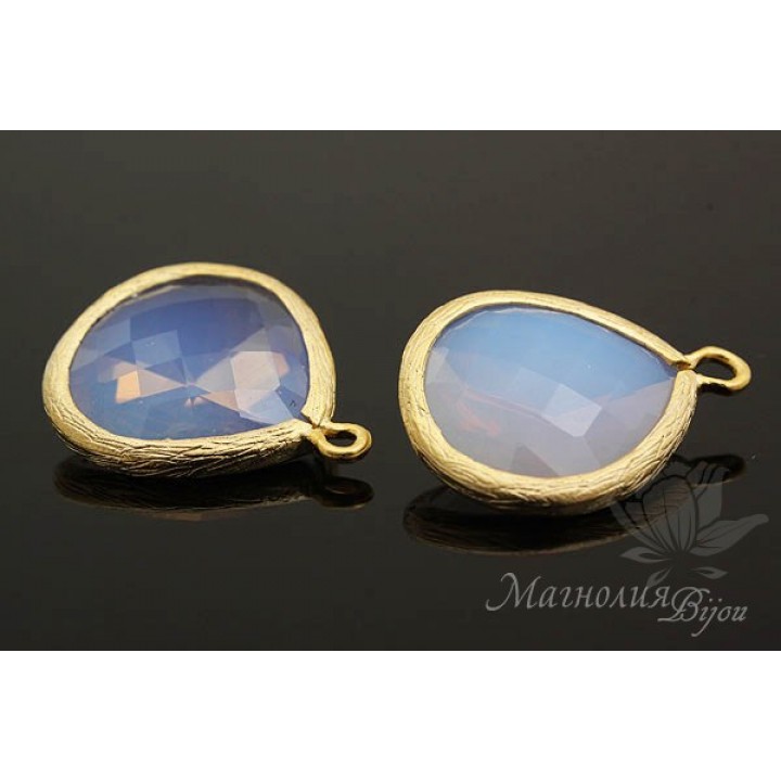 ПОДВЕСКА "Pink Opal Teardrop", позолота 14 карат