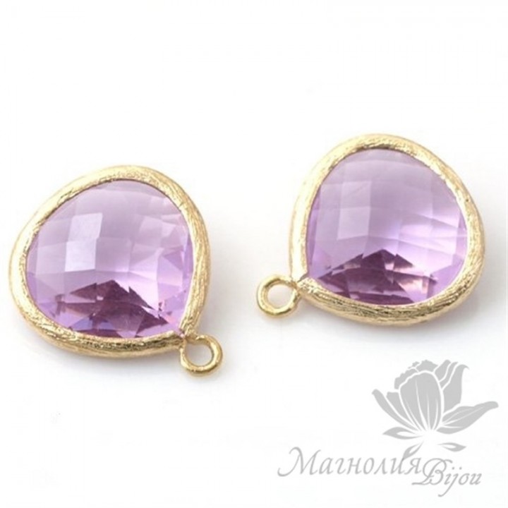 ПОДВЕСКА "Lavender Teardrop", позолота 14 карат