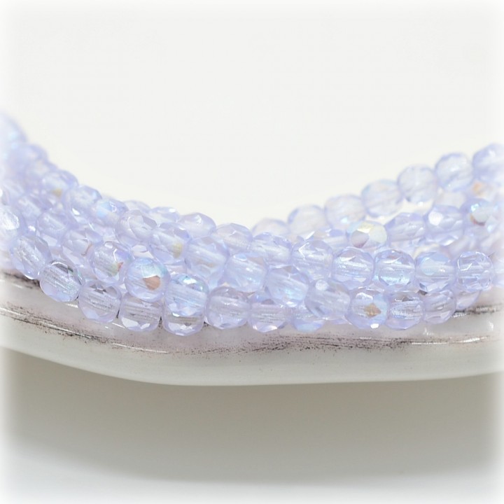 Чешские граненые бусины Alexandrite AB 4мм, 20 штук