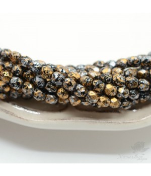 Чешские граненые бусины Tweedy Gold 4мм, 20 штук