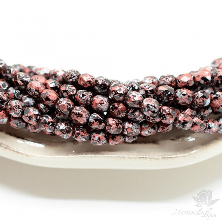 Чешские граненые бусины Tweedy Red 4мм, 20 штук