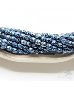 Чешские граненые бусины Tweedy Blue 4мм, 20 штук